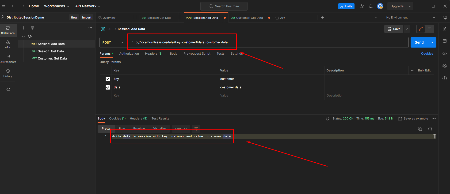 Testing session flow with Postman and Redis